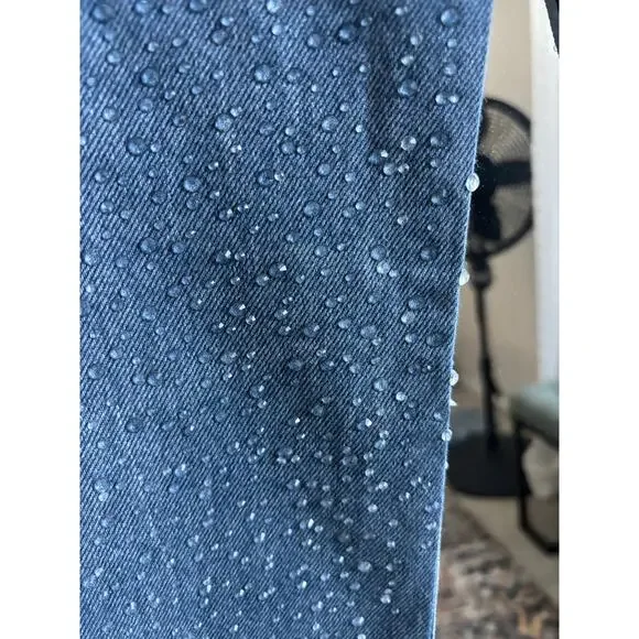 Zara Rhinestone Covered Relaxed Fit Baggy Jeans - Picture 6 of 10